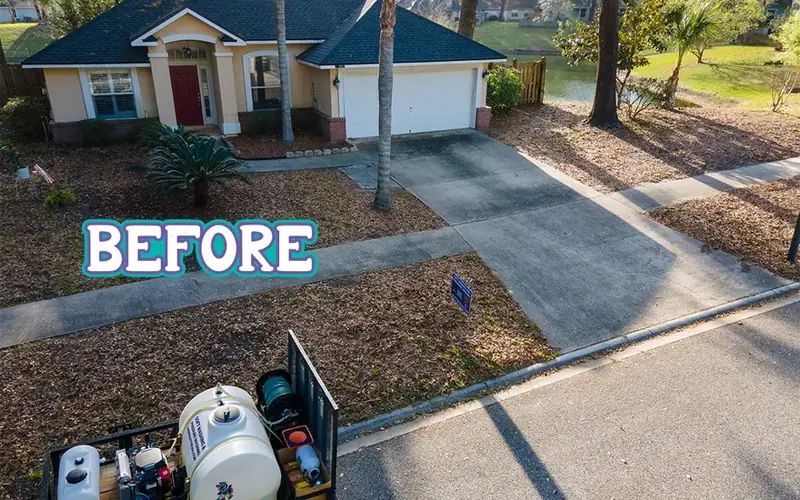 Full home exterior before cleaning