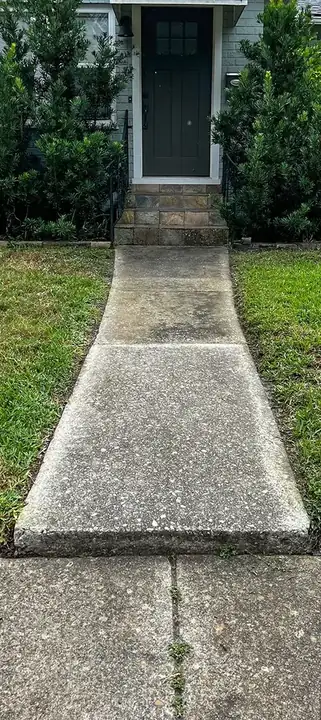 Paver walkway before cleaning