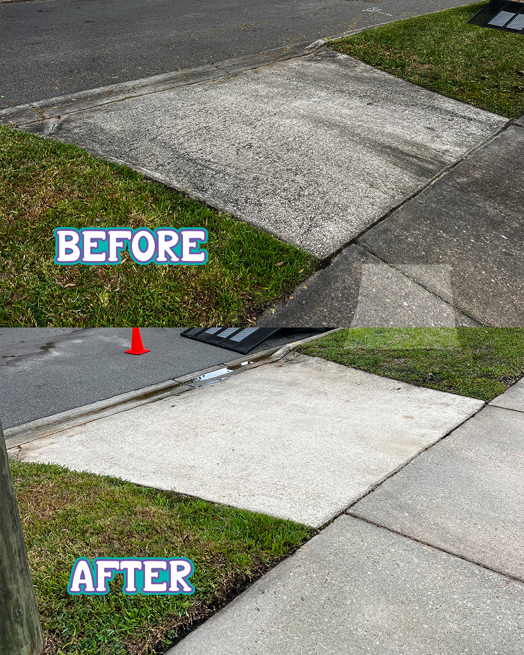 Jacksonville driveway, years of grime, gone.